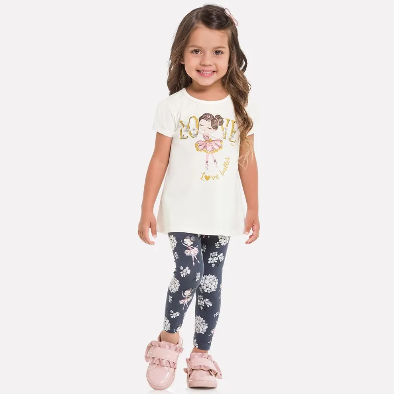 Conjunto Infantil Feminino Blusa + Legging Milon 11671.0001.1