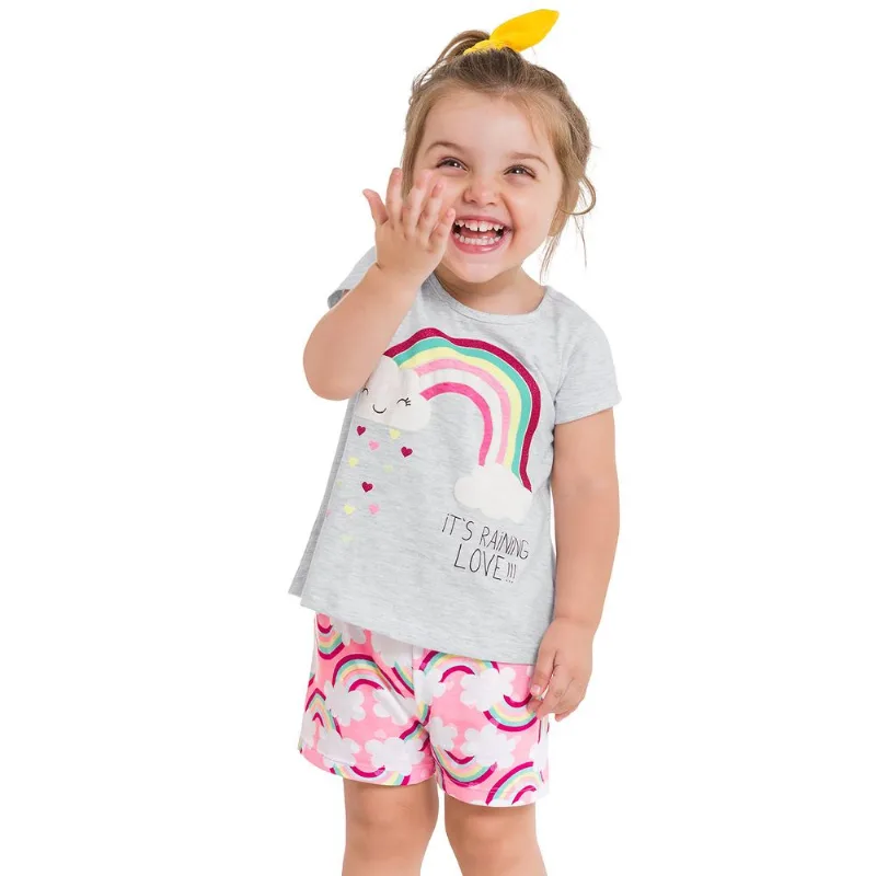 Pijama Infantil Feminino Blusa + Short Kyly 109776.40077.1