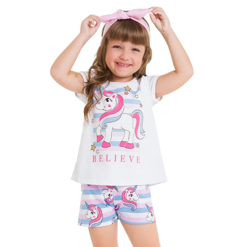Pijama Infantil Feminino Blusa + Short Kyly 109780.0001.4