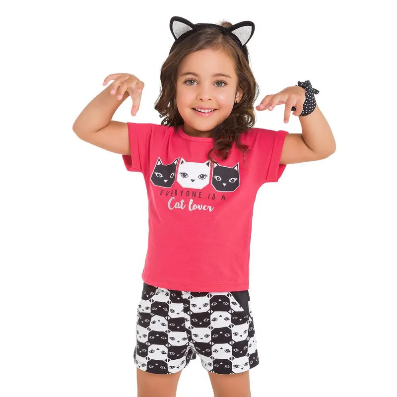 Conjunto Infantil Feminino Blusa + Short Kyly 109648.0467.4