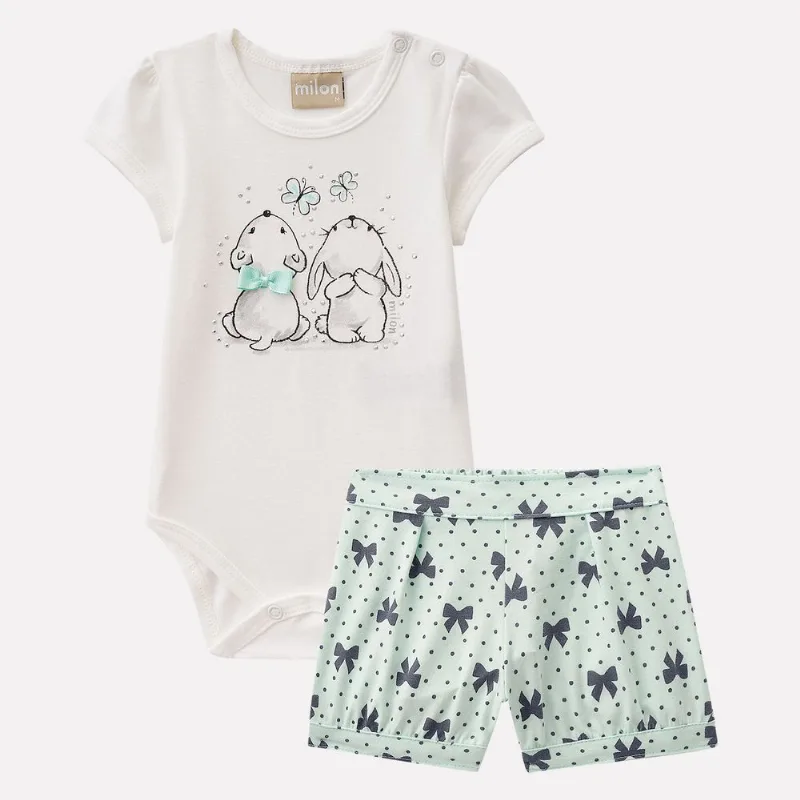 Conjunto Bebê Feminino Body + Short Milon 11655.0452.G
