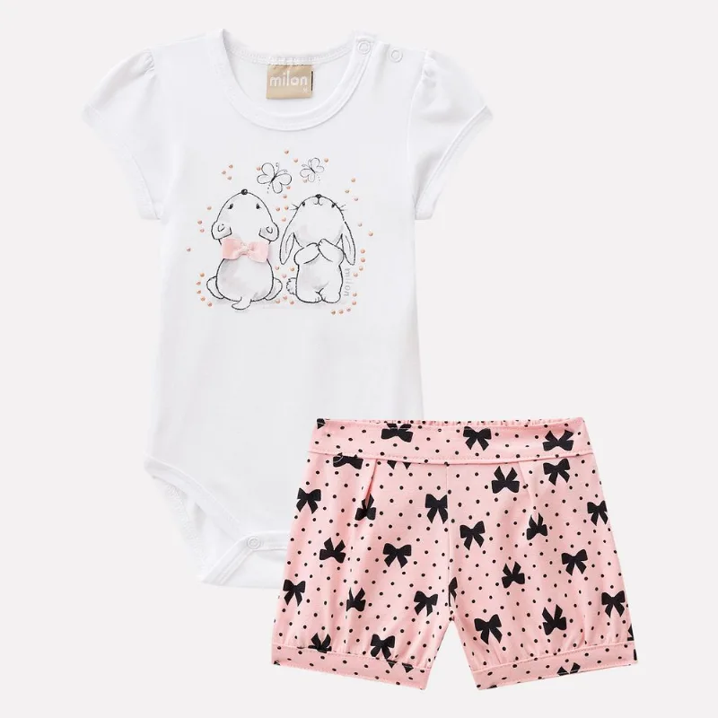 Conjunto Bebê Feminino Body + Short Milon 11655.40085.P