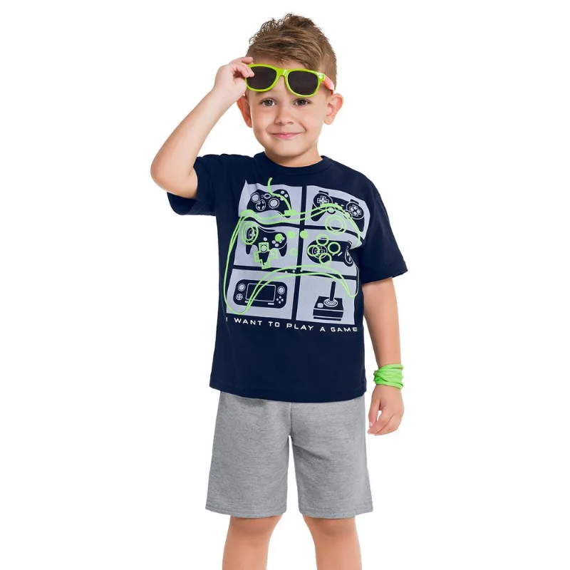 Conjunto Infantil Masculino Camiseta + Bermuda Kyly 109739.0467.4
