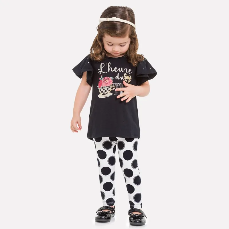 Conjunto Infantil Feminino Blusa + Legging Milon 11679.40085.4