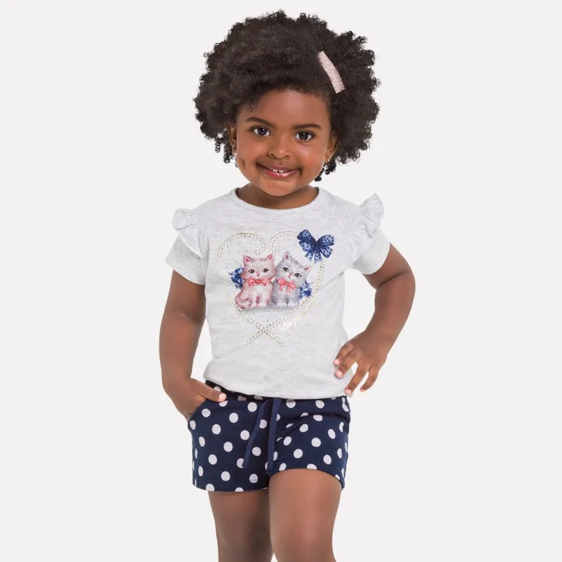 Conjunto Infantil Feminino Blusa + Short Milon 11696.0001.4