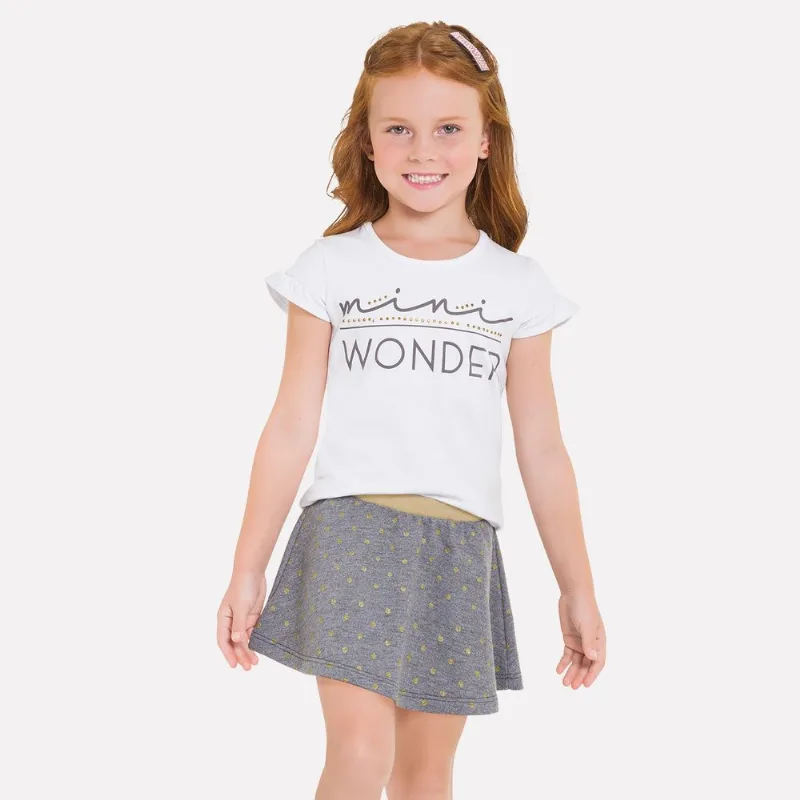 Conjunto Infantil Feminino Blusa + Saia Milon 11732.0467.12