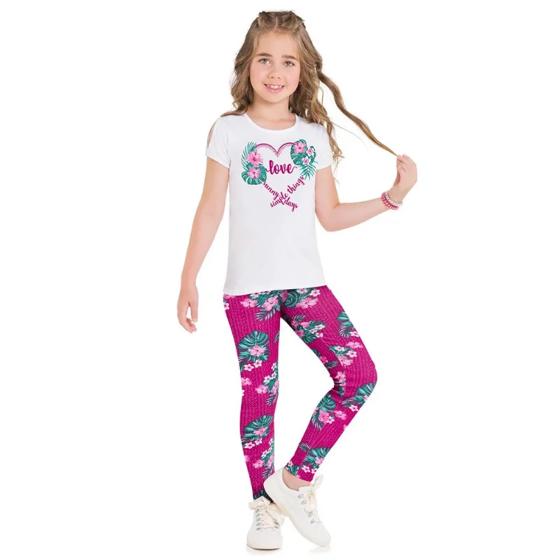 Conjunto Infantil Feminino Blusa + Legging Kyly 109684.12868.6