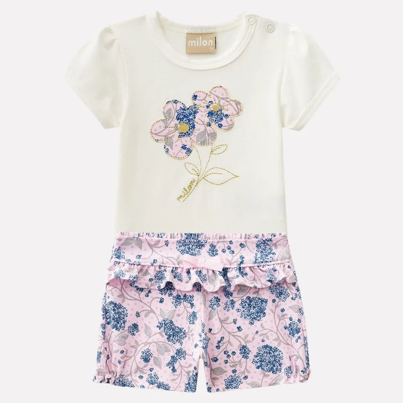 Conjunto Bebê Feminino Body + Short Milon 11651.0452.G