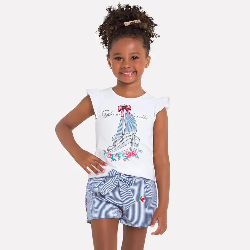 Conjunto Infantil Feminino Blusa + Short Milon 11749.6766.4