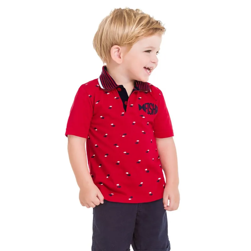 Camisa Polo Infantil Masculina Kyly Meia Malha 109702.4372.6