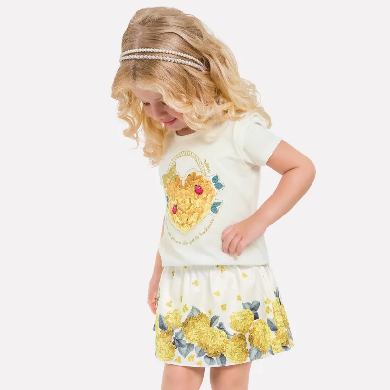 Conjunto Infantil Feminino Blusa + Saia Milon 11701.0452.8