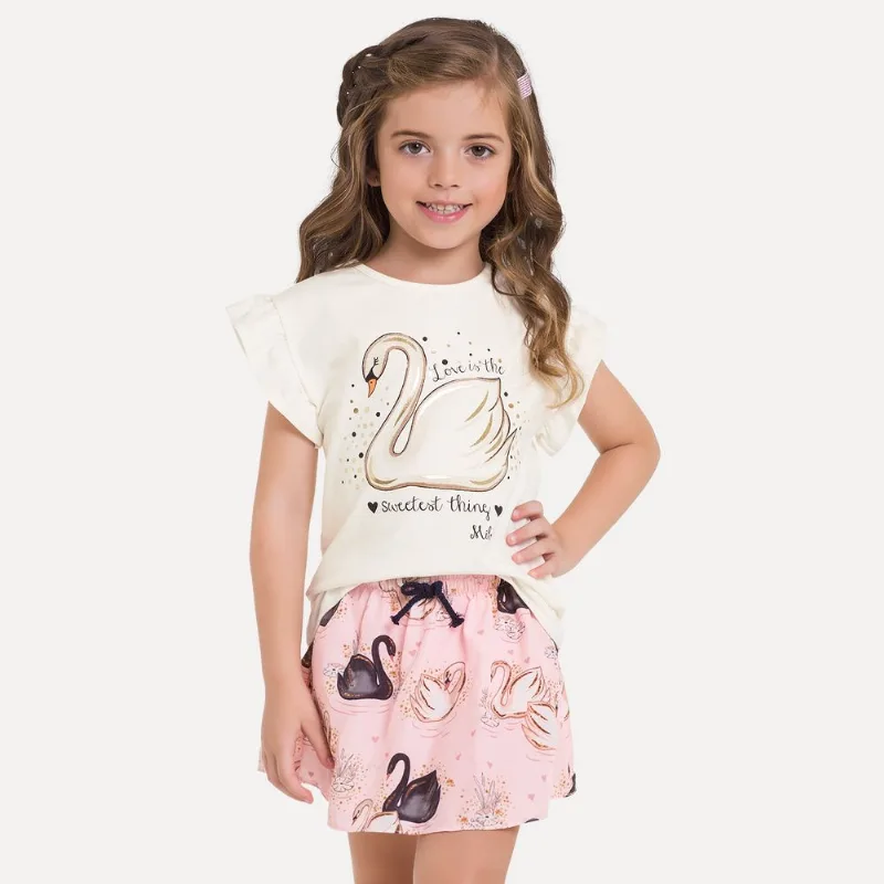 Conjunto Infantil Feminino Blusa + Saia Milon M6749.0452.6