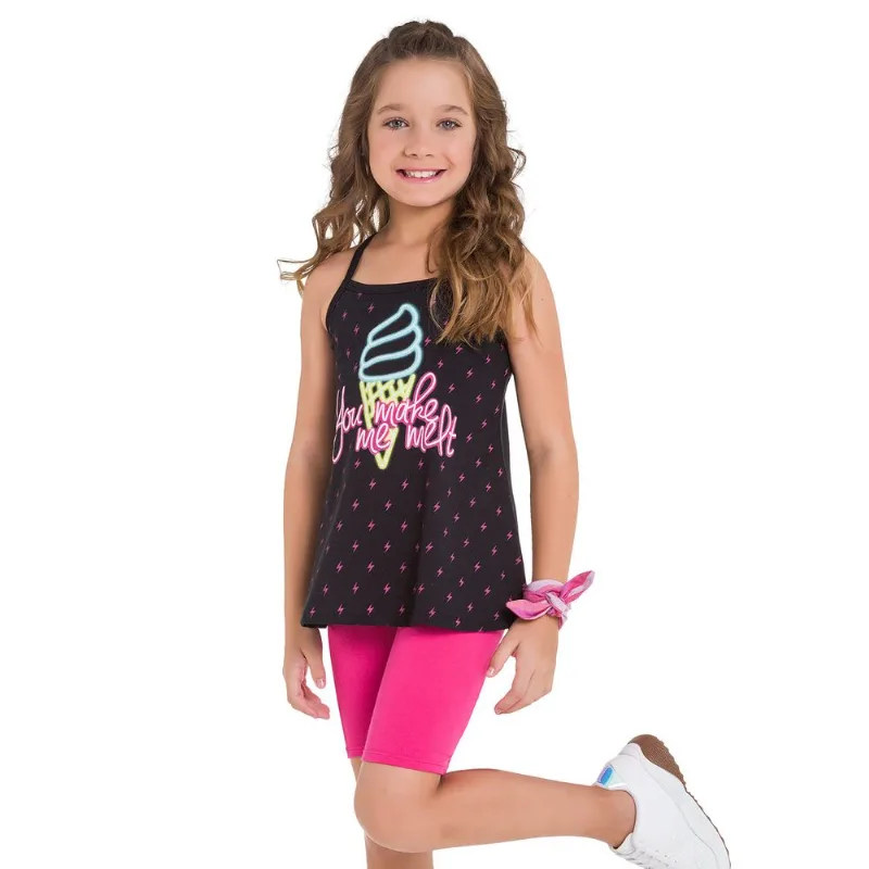 Conjunto Infantil Feminino Blusa + Ciclista Kyly 109680.9010.4
