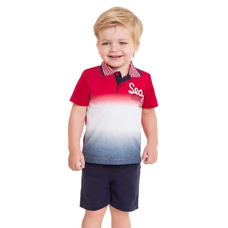 Conjunto Infantil Masculino Camisa Polo + Bermuda Kyly 109717.6824.6