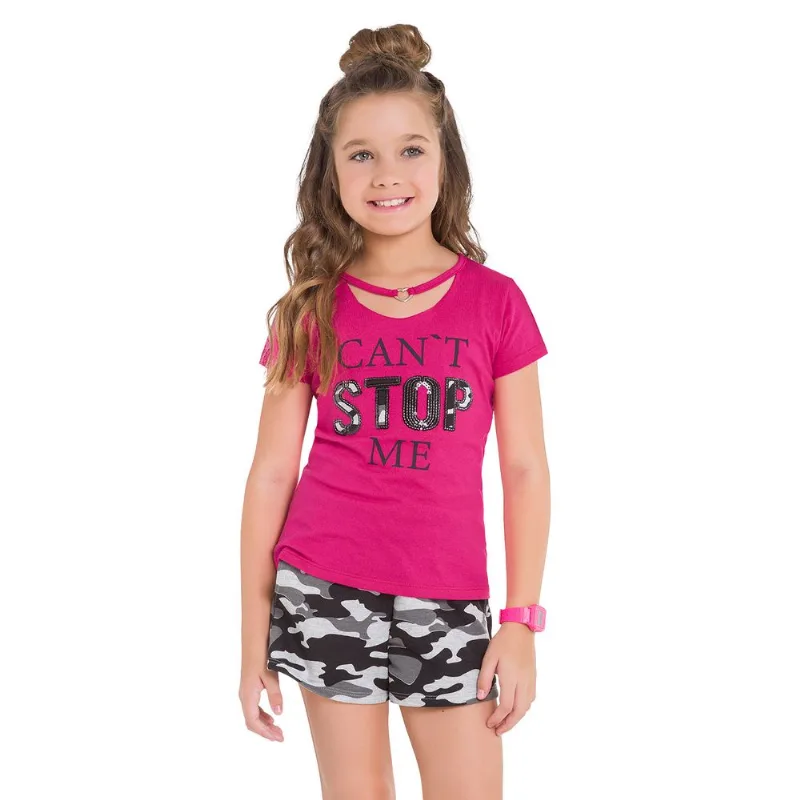 Conjunto Infantil Feminino Blusa + Short Kyly 109687.6826.12