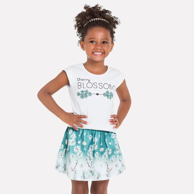 Conjunto Infantil Feminino Blusa + Saia Milon 11762.0001.10