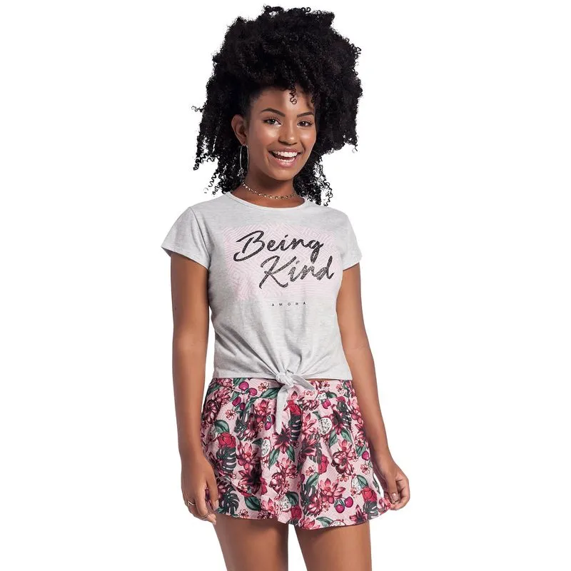 Conjunto Teen Feminino Blusa + Short-Saia Amora 51206.0001.12