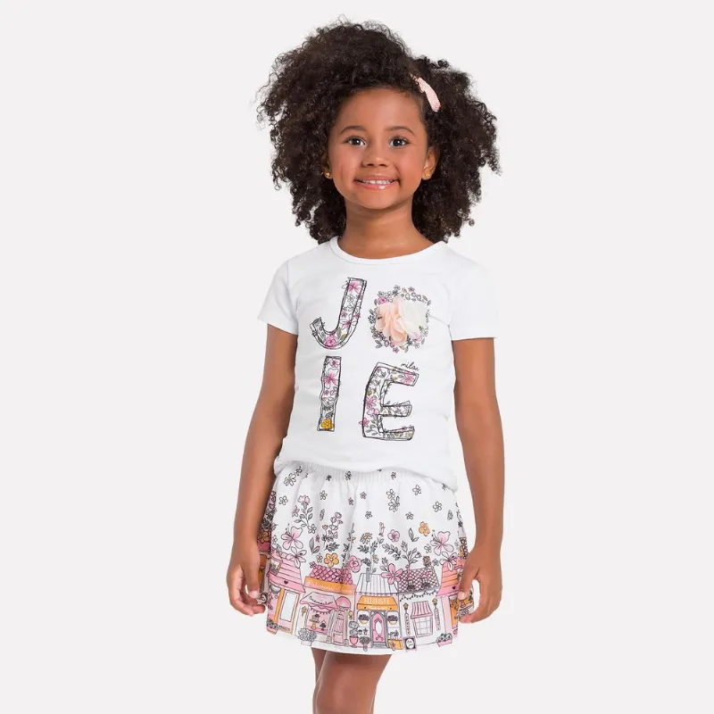 Conjunto Infantil Feminino Blusa + Saia Milon M6774.0001.8