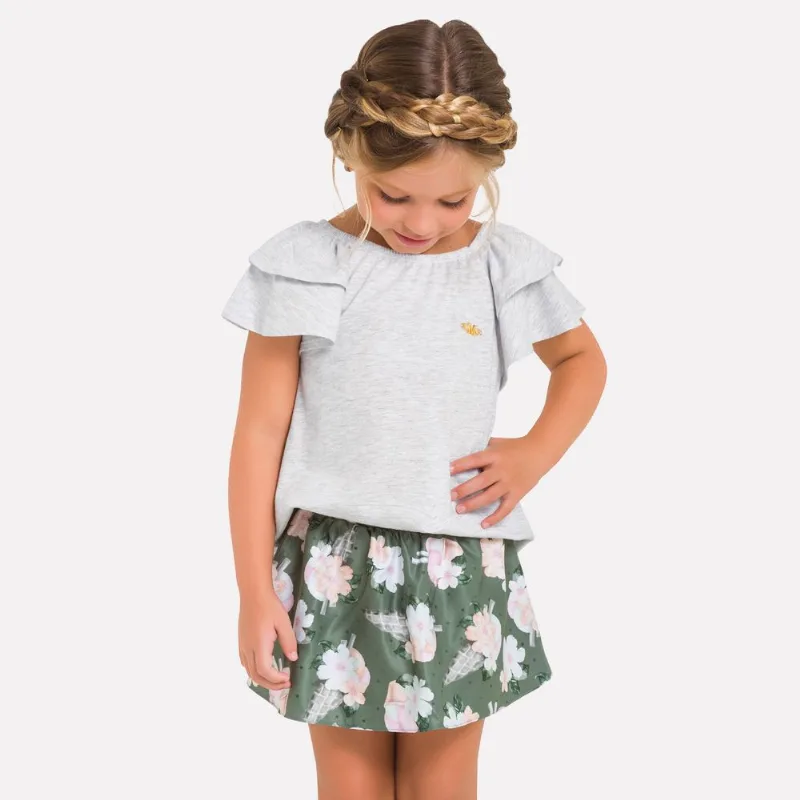 Conjunto Infantil Feminino Blusa + Saia Milon M6810.0467.10
