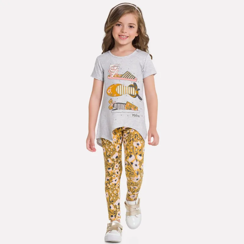 Conjunto Infantil Feminino Blusa + Legging Milon M6732.0467.4