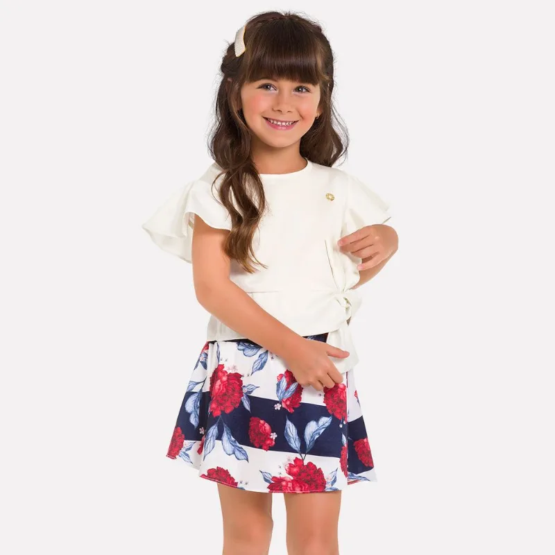 Conjunto Infantil Feminino Blusa + Saia Milon M6842.0452.6