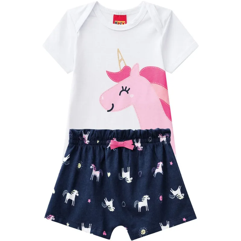 Conjunto Bebê Feminino Body + Short Kyly 110101.0001.M