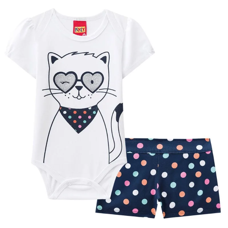Conjunto Bebê Feminino Body + Short Kyly 110100.0001.G