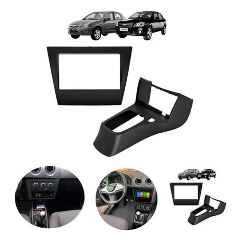 Moldura Painel 2 Din Multimidia Dvd Mp5 Celta G2 2006 A 2012