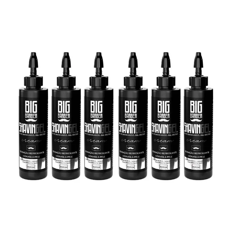Kit 6x Shaving Gel De Barbear Cream 300ml - Big Barber