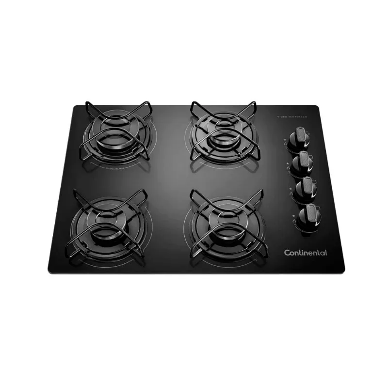 Cooktop a Gás 4 Bocas Continental KC4GP de Vidro Temperado Bivolt