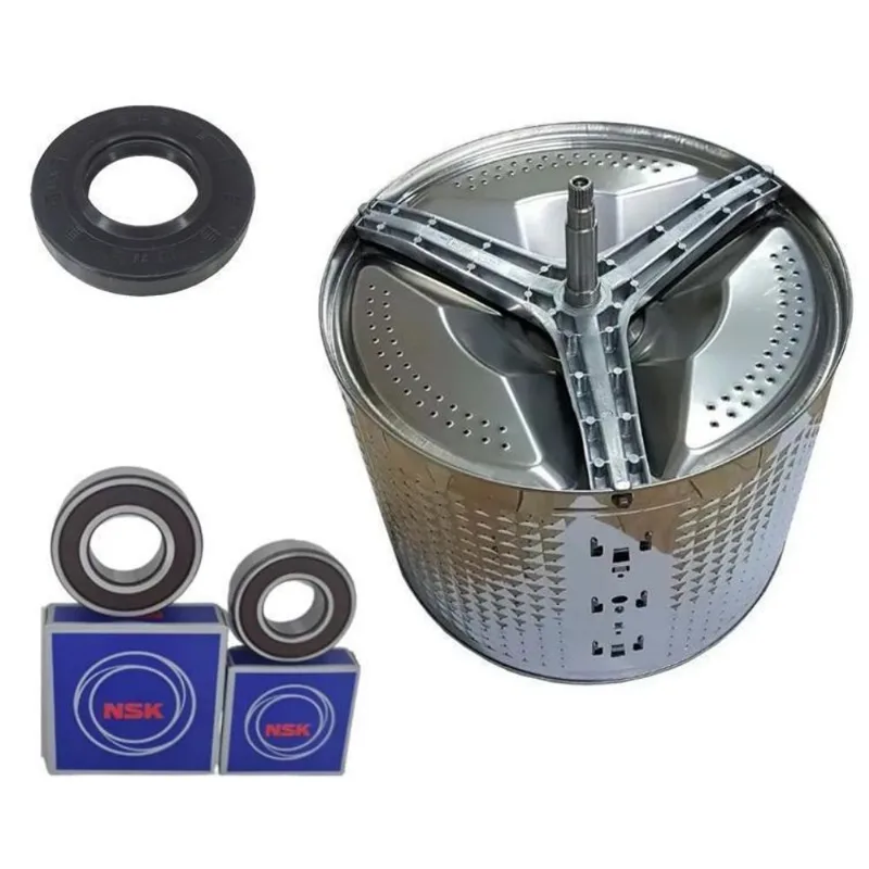 Cesto Inox + Eixo + Retentor + Rolamentos Samsung Lava Seca