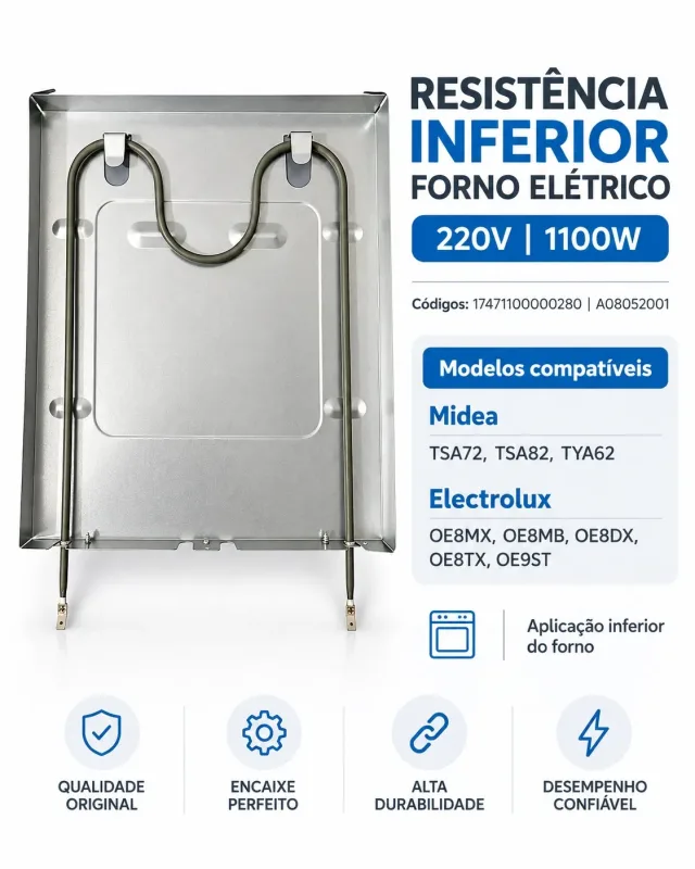 RESISTENCIA INFERIOR ORIGINAL 220V ELECTROLUX/MIDEA