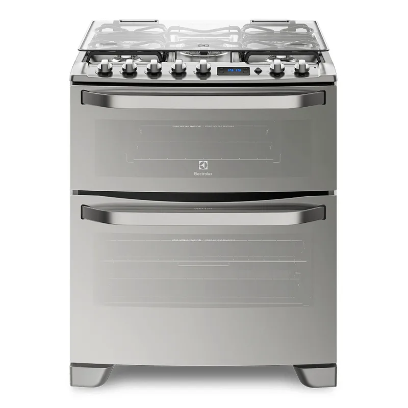 Cocina Freestanding Doble Horno Gas 5 Quemadores Triple Llama 76cm - 76DXR