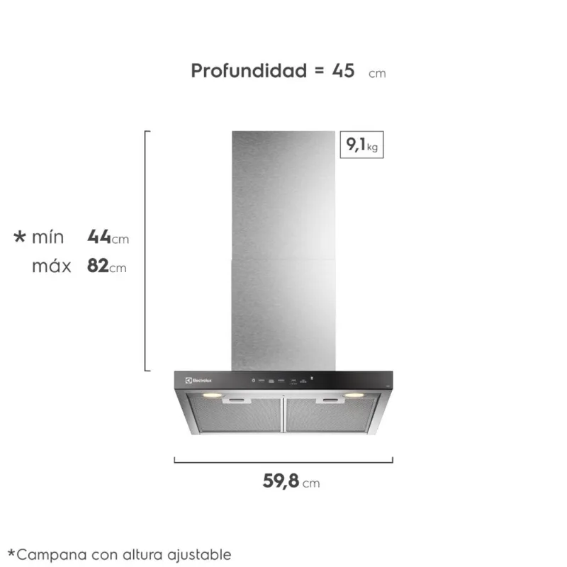 Campana Electrolux 60cm inx ce6tf