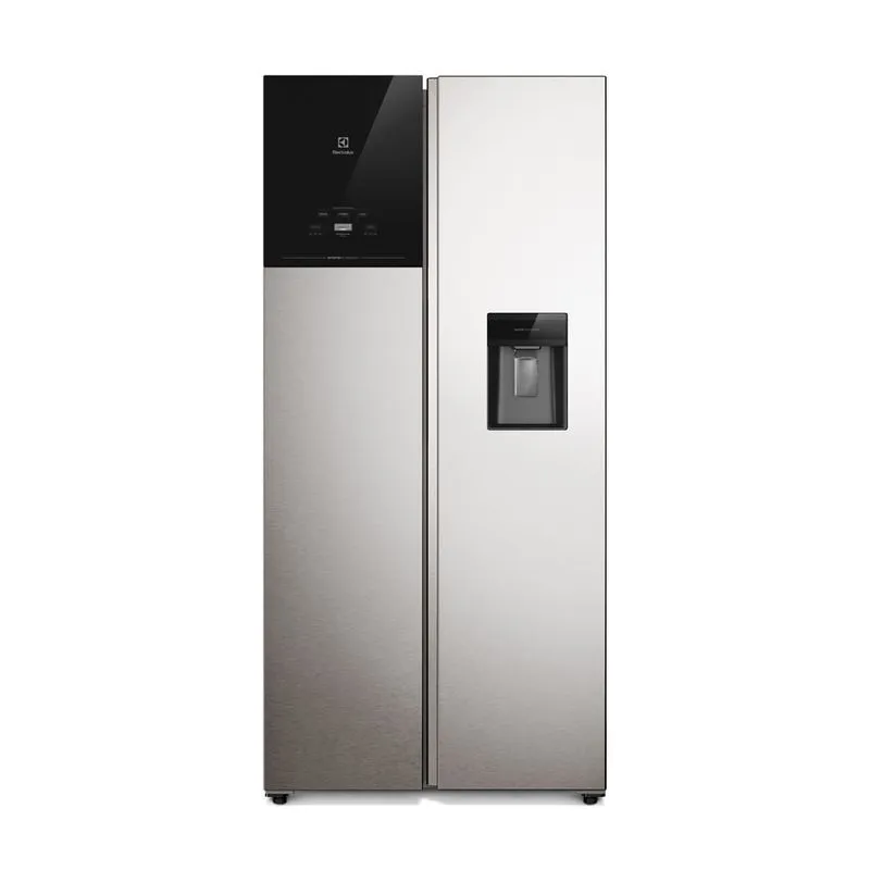 Refrigeradora Electrolux side by side 430L no frost inverter autosense con dispensador de agua gris ERS44F3Q5BI Refrigerador Electrolux No Frost Side by Side 430L Inverter AutoSense Silver ERS44F3Q5BI - Electrolux