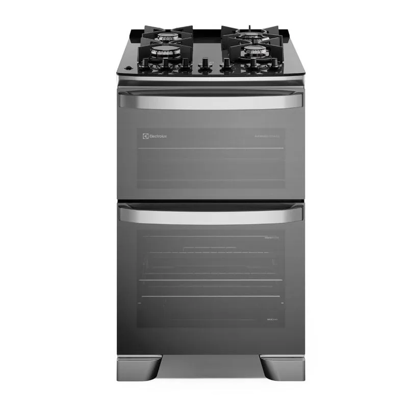 Cocina Electrolux Experience 4 Quemadores Doble Horno, PerfectCook y Parrillas Hierro Fundido Gris (F4EDG) - Electrolux