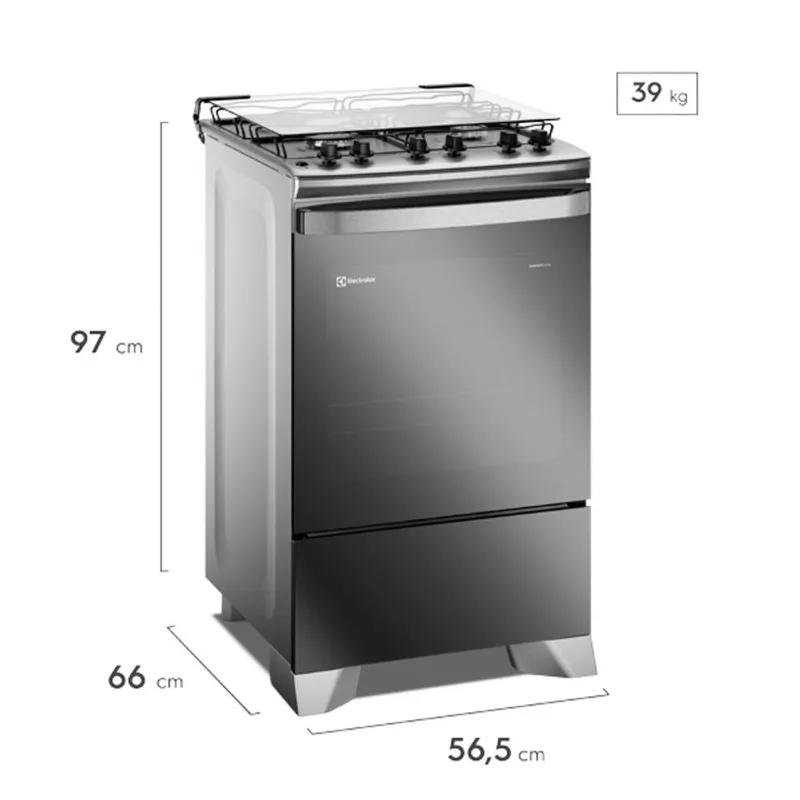 Cocina a Gas Electrolux Experience 4 Hornallas PerfectCook y VaporBake Inox F4ETM
