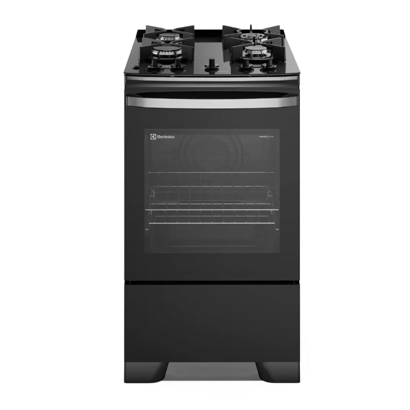 Cocina a Gas Electrolux Efficient 4 Hornallas PerfectCook y FastClean Negra F4EGB Cocina a Gas Electrolux Efficient 4 Hornallas PerfectCook y FastClean Negra (F4EGB)