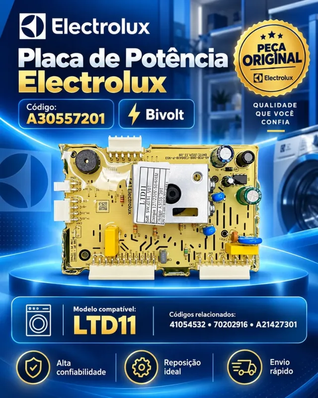 Placa Potência Lavadora Electrolux LTD11 Bivolt A30557201 Original