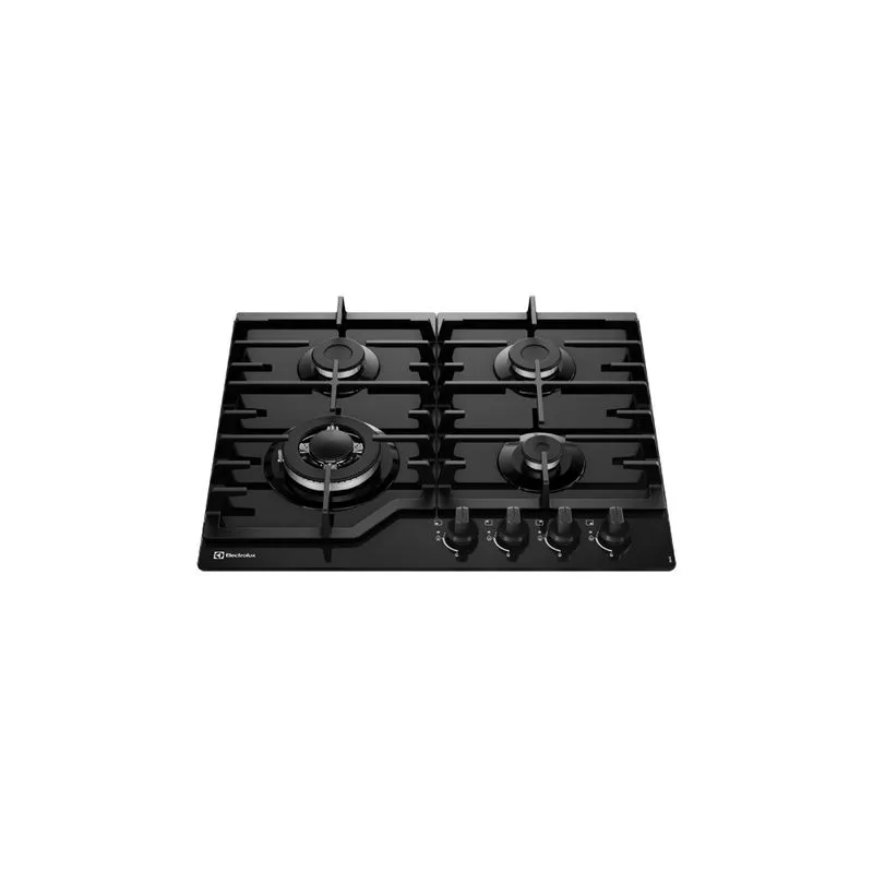 Encimera a Gas Electrolux 4 Quemadores Triple Llama Vidrio Templado y Parrilas en Hierro Fundido KE4CB - Electrolux