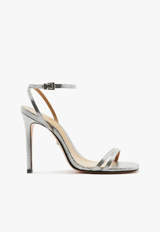 Altina Sandal 6.5 / Silver / Lizard Embossed Leather
