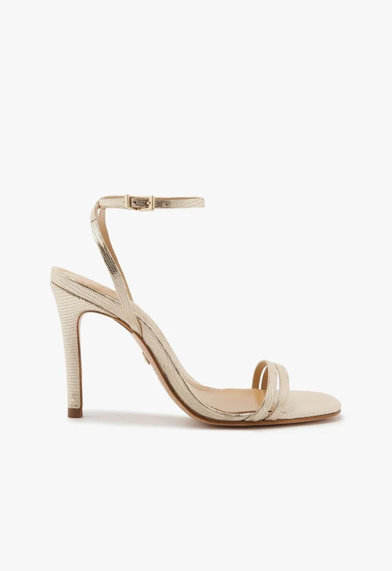 Altina Sandal 9.5 / Platina Gold / Lizard Embossed Leather