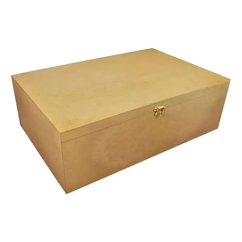 Caixa Com Dobradiça E Fecho Liso 45x30x15 Mdf Cru Madeira