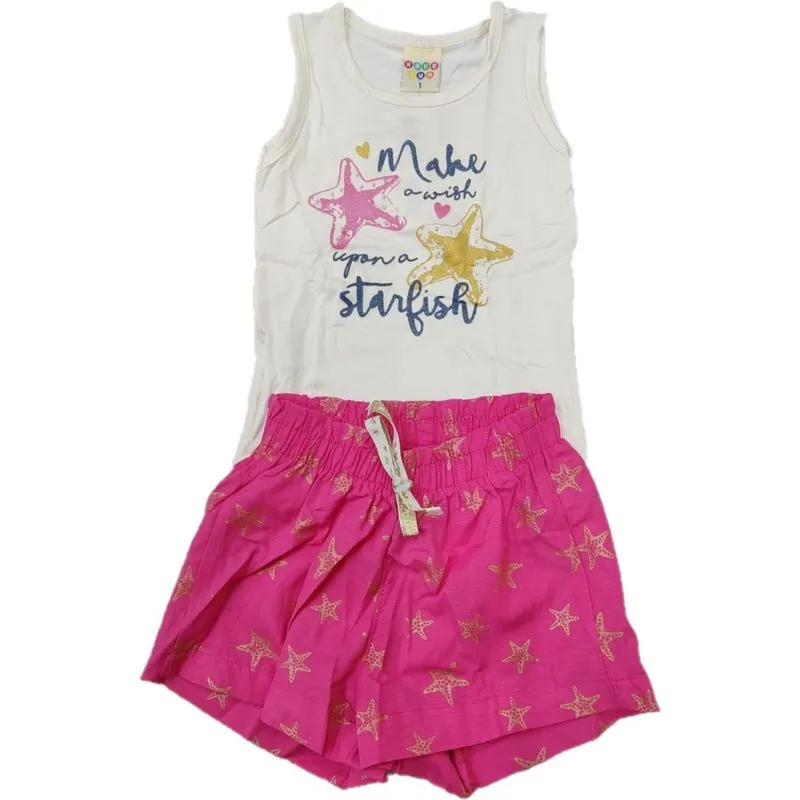 Conjunto infantil m/c have fun estrela do mar - regata + short