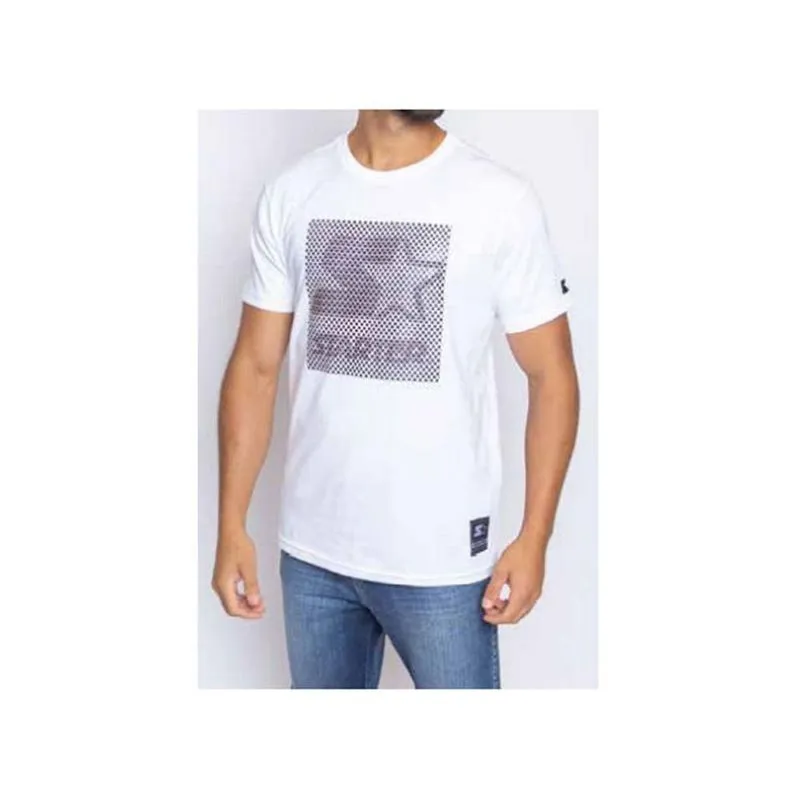 Camiseta básica masculina estampada branca t962a - starter