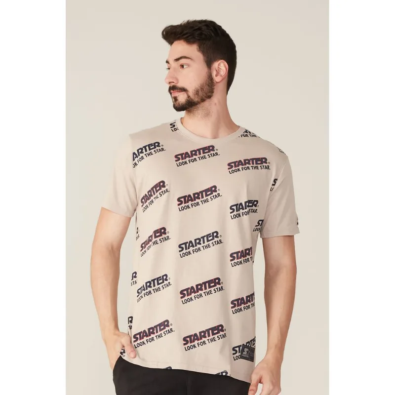 Camiseta Starter Estampada Black Label Look For The Star Bege - P