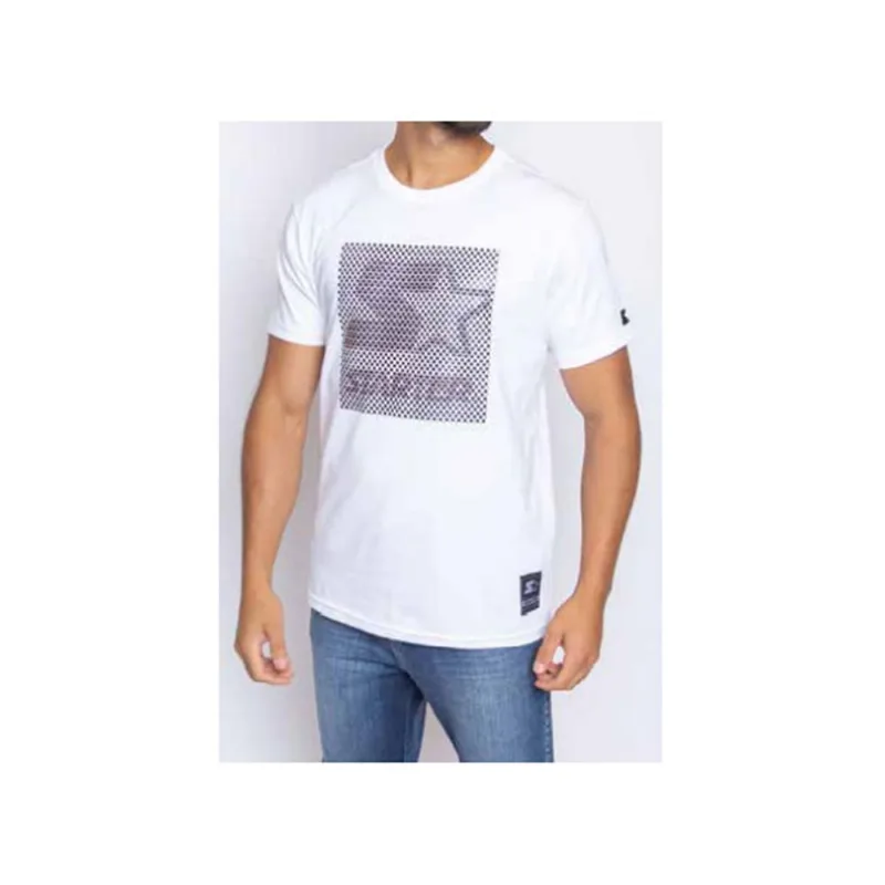 Camiseta Básica Masculina Estampada Branca T962A - Starter GG