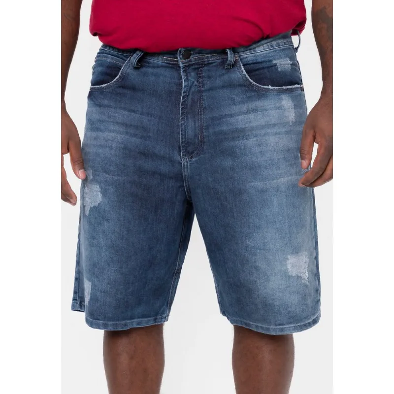 Bermuda HD Jeans Plus Size Slim Azul - 54