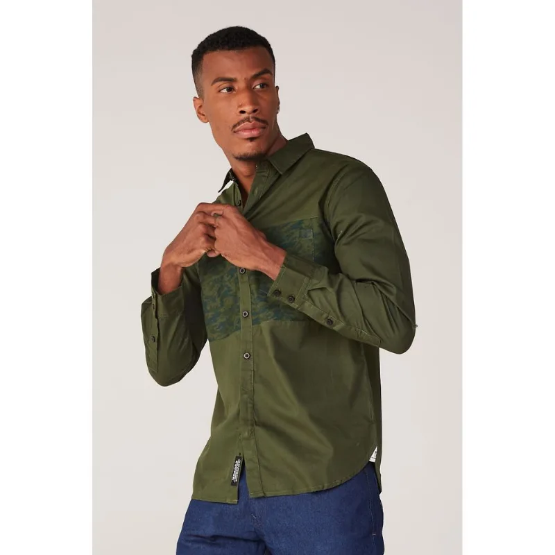 Camisa Ecko Manga Longa Verde - GG