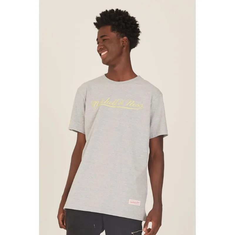 Camiseta Mitchell & Ness Estampada Branding Cinza Mescla - P